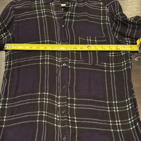 MANGO MNG Collection super soft semi sheer plaid missing fabric tag size 4 - Picture 4 of 5